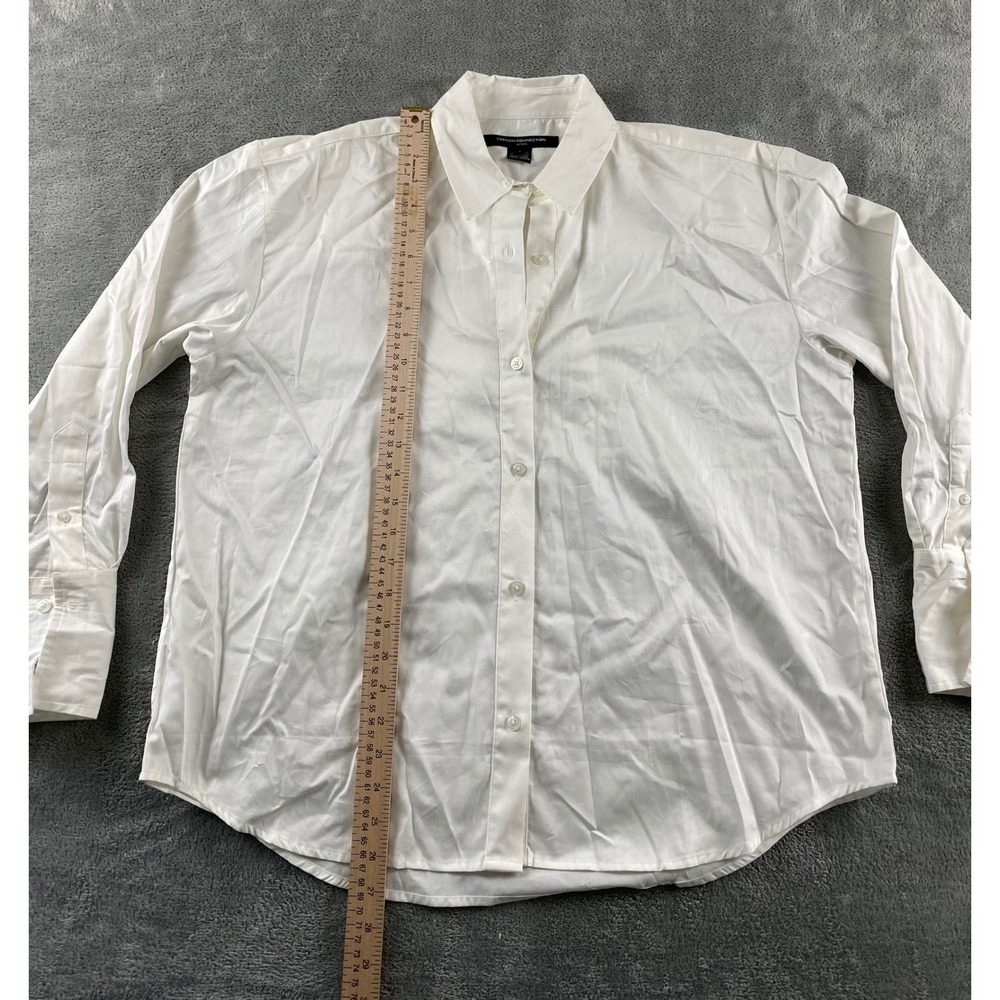 French Connection Mens White Long Sleeve Button Down Shirt Size S Regular Fit - Picture 6 of 10